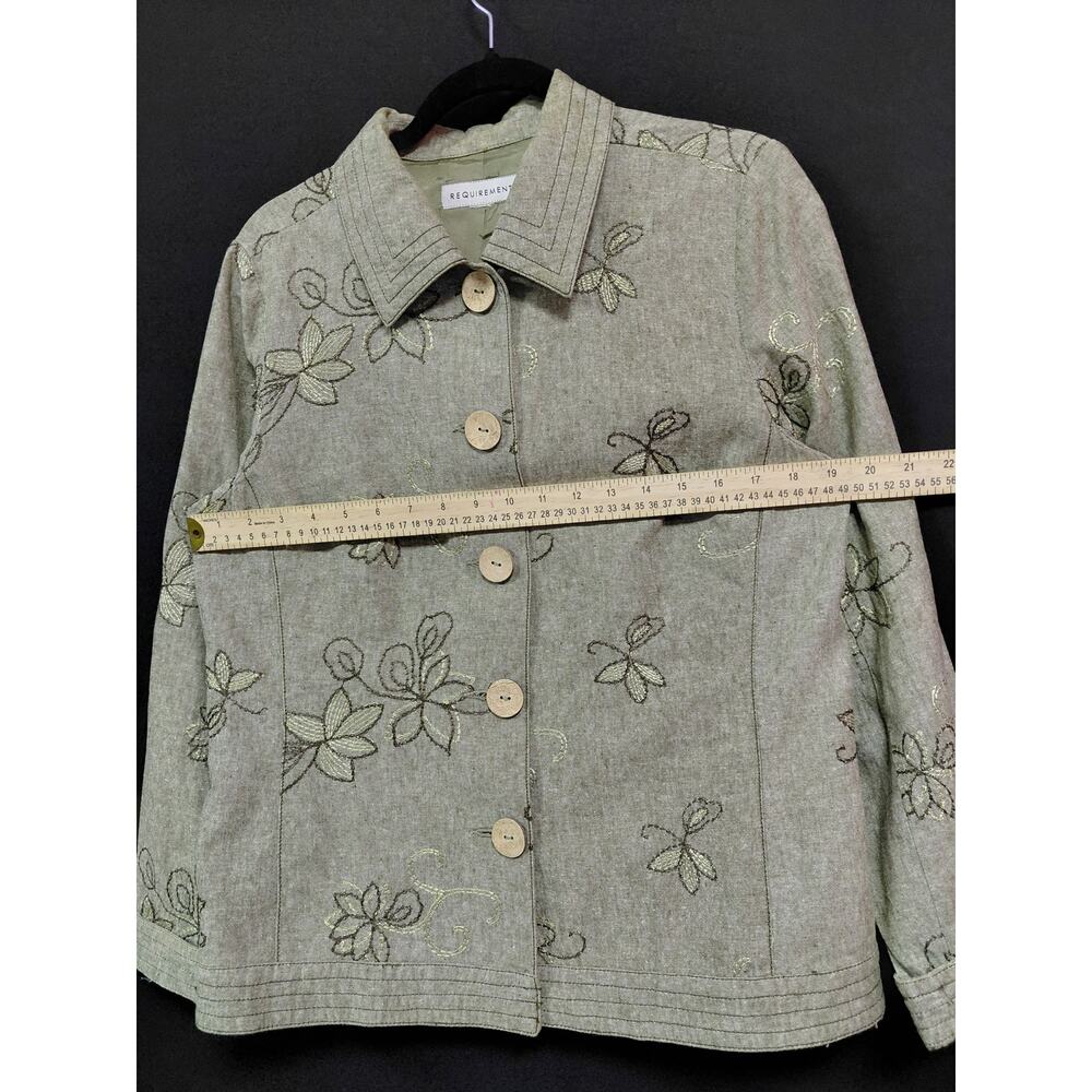 REQUIREMENTS Embroidered Floral Jacket Collared Women See Measurements - Picture 6 of 8